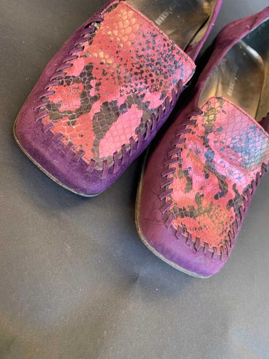 skórzane fioletowe mokasyny, rozm 38,5, Enzo Angiolini