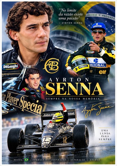 Lote 6 mini Posters Ayrton Senna