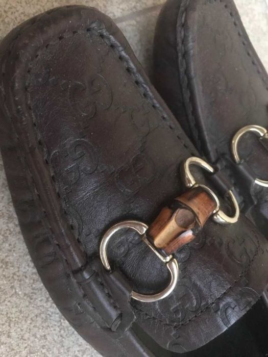 Gucci Leather Bamboo Mokasyny