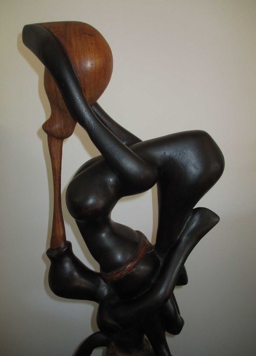 Escultura Artesanato Tribal Arte Africana Madeira Maciça 80 cm