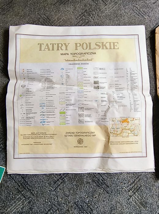 Wojskowa  mapa topograficzna Tatry Polskie
