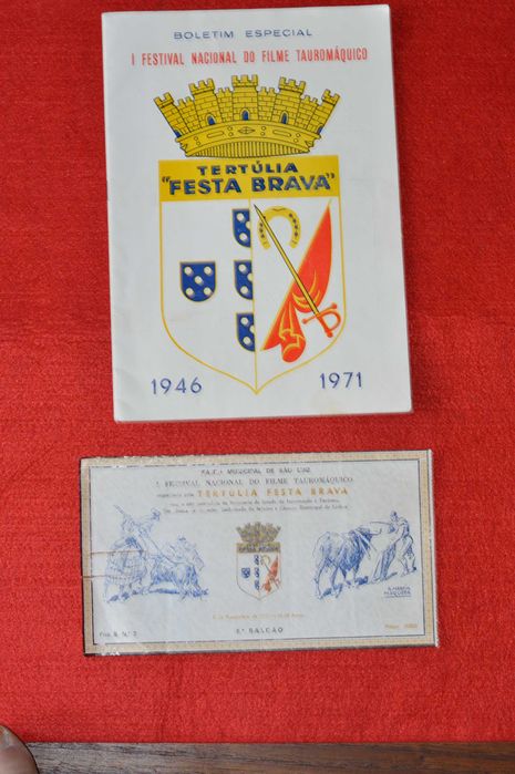I Festival Nacional do Filme Tauromáquico - 1971 PROGRAMA + BILHETE ENTRADA