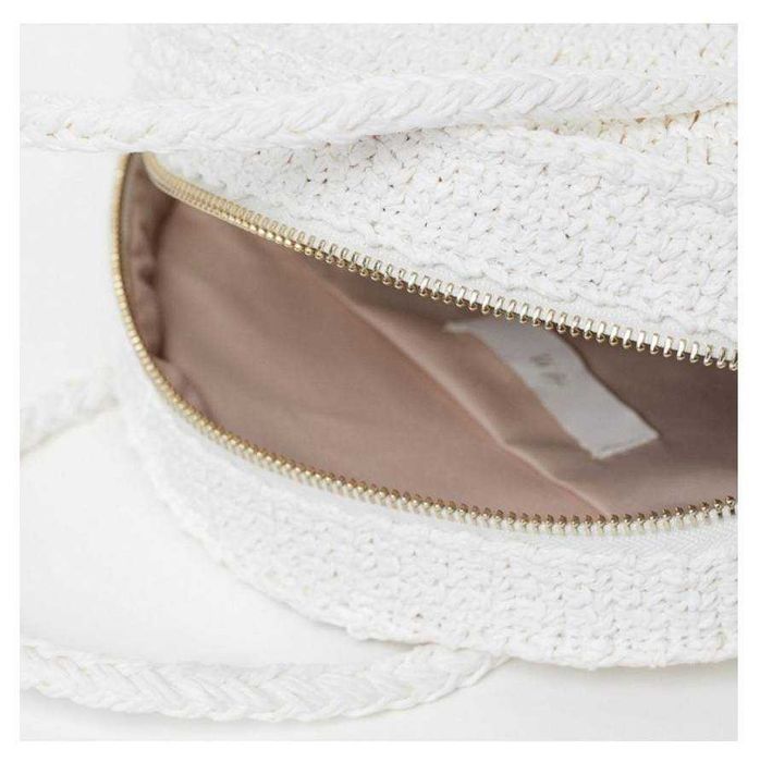 Плетена біла бежева сумка H&M