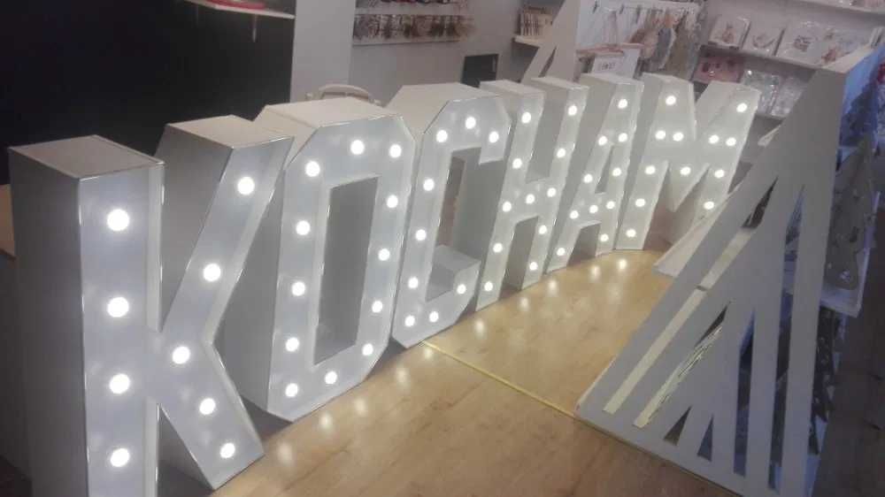 Napis Led KOCHAM (wynajem na imprezy) - atrakcyjne ceny!