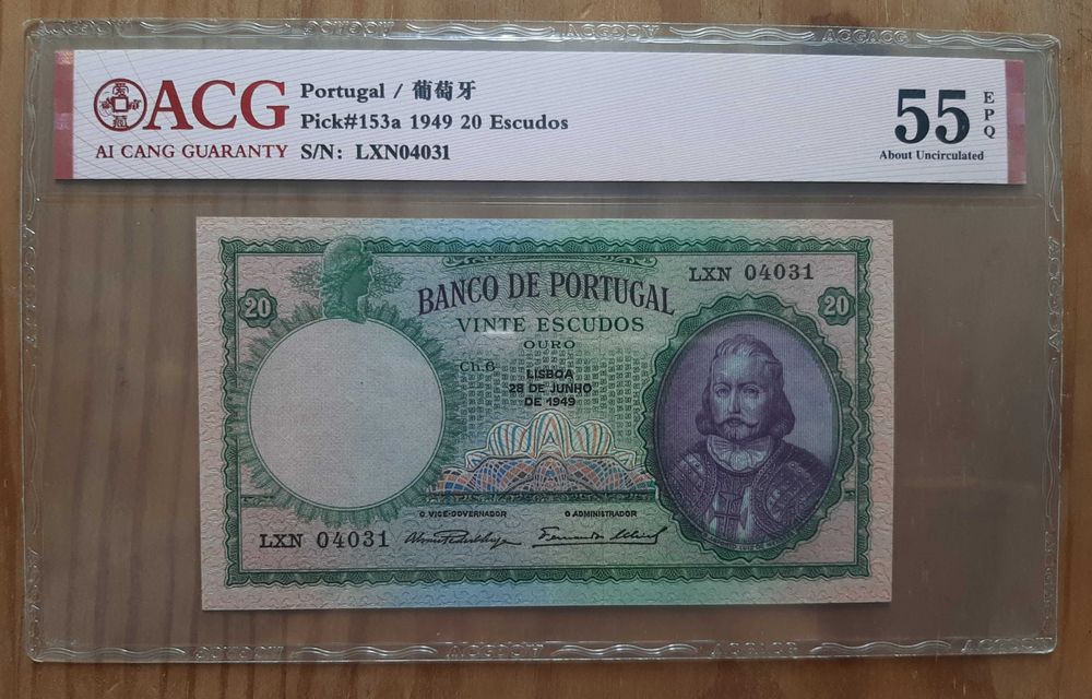 Nota Nova PMG - 20 Escudos - 1949 - Já com 75 Anos