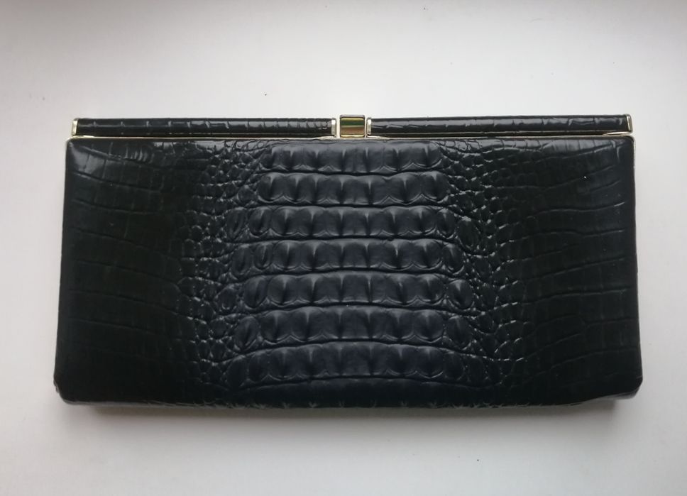 Клатч винтажный под крокодила сумка вінтажна синяя