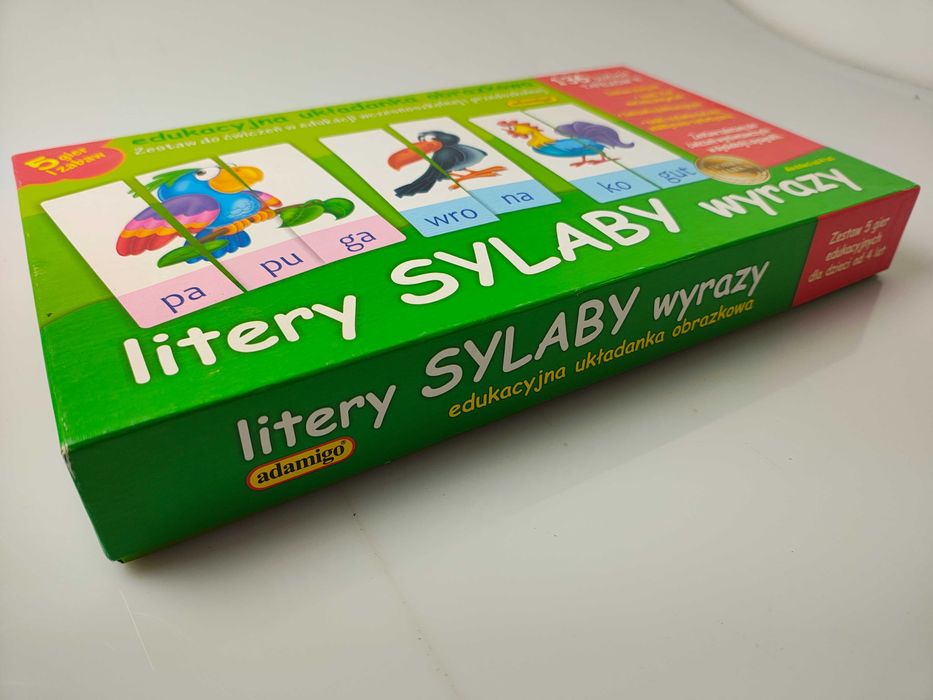 Gra Edukacyjna Układanka Obrazkowa Litery Sylaby Wyrazy 4+ Adamigo