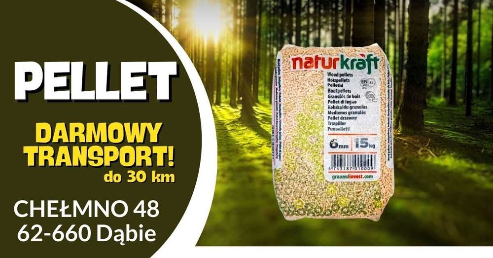 Pellet Naturkraft Certyfikowany A1 EN plus DIN plus TRANSPORT GRATIS