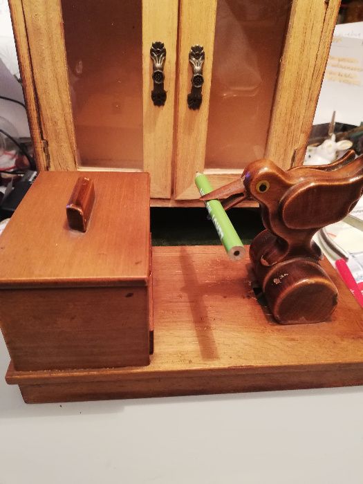 pojemnik z ptaszkiem na papierosy -vintage