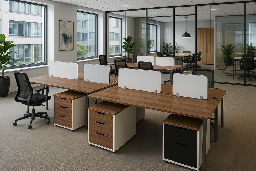 Nowoczesny 2-stanowiskowy zestaw biurowy  140 x 120, outlet, promocja