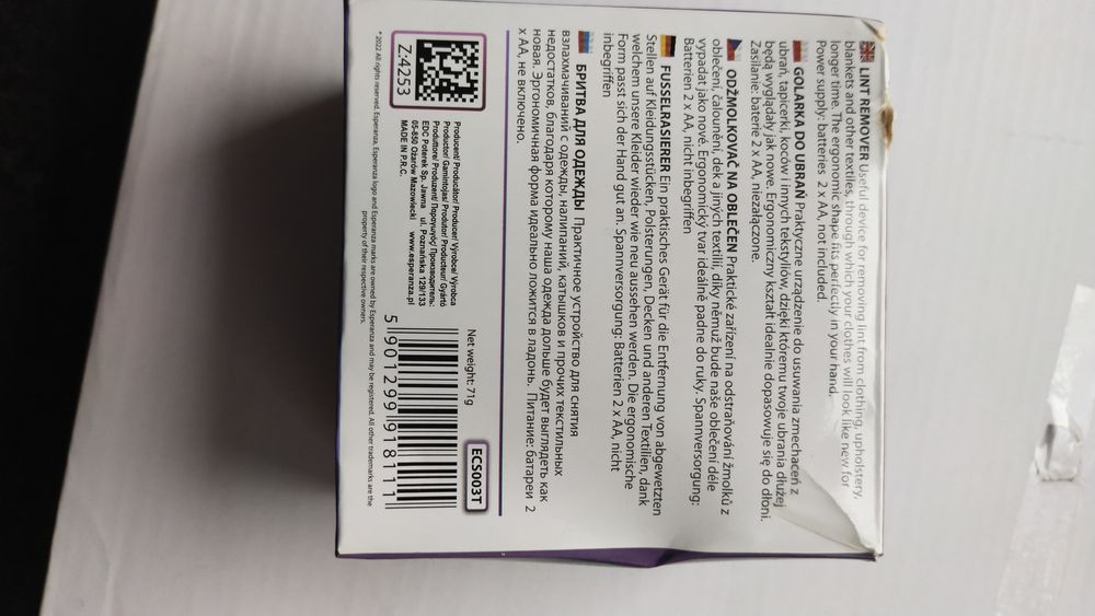 Turystyczna golarka do ubrań