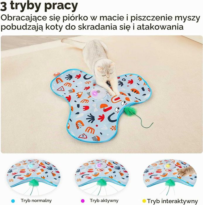 Interaktywna zabawka dla kota, pogoń za myszą
