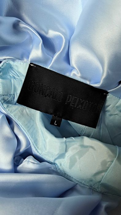 Vestido azul com folhos - de Gonçalo Peixoto - Tamanho L - Novo!