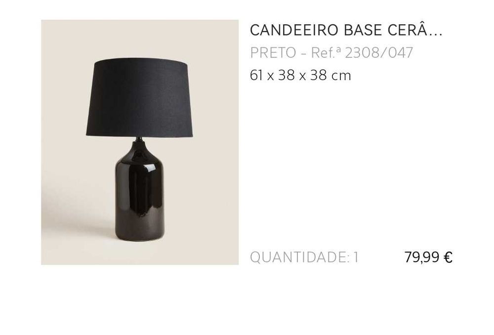 Candeeiro de mesa Zara Home