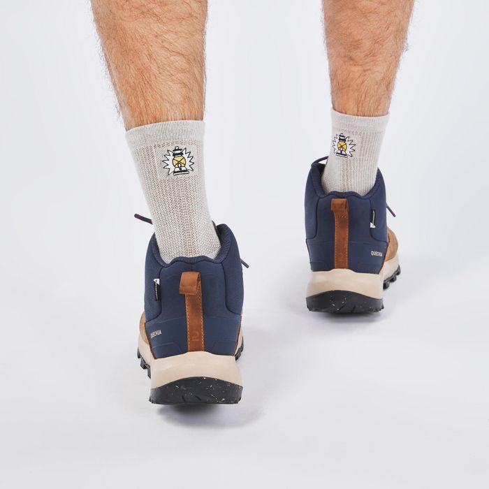 Botas impermeáveis de caminhada na montanha mh500 Mid homem Castanho
