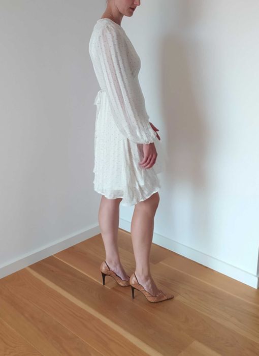 Sukienka Y.A.S biała w czarne kropki groszki nowa z metkami S/36