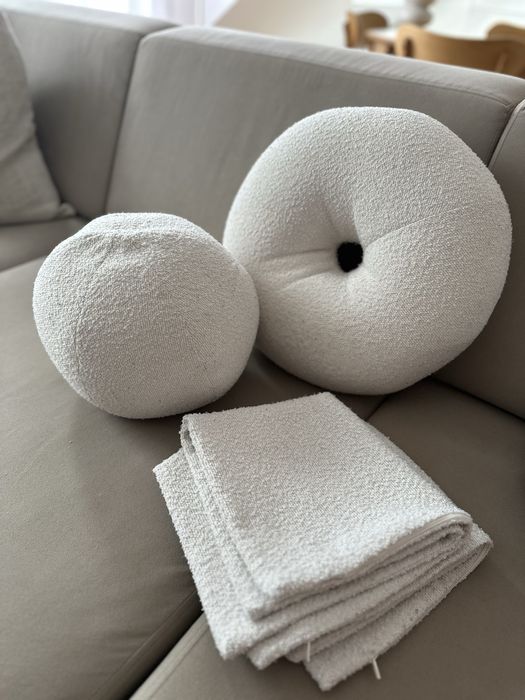 Zestaw boucle H&M home poszewka poduszka kula