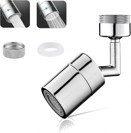 Xinlon Głowica kranu wychylna przedłużenie nakładka do kuchni SREBRNA