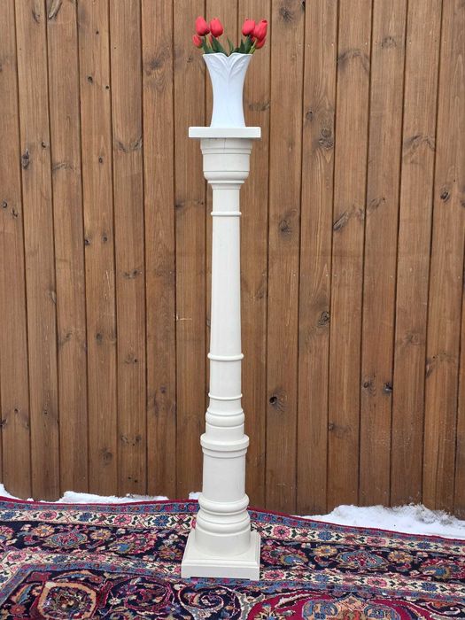 Kwietnik biały drewniany wysoki 142 cm #2436 Stylowy Węgrów