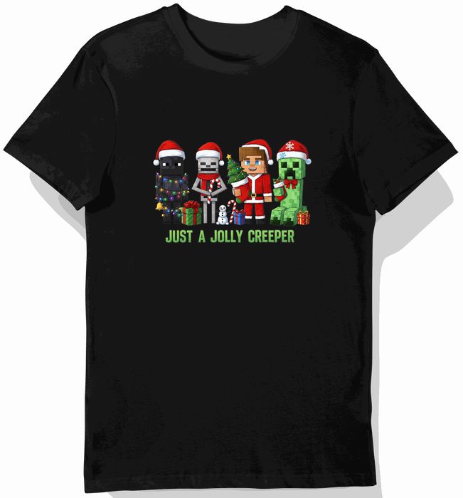 Koszulka dziecięca czarna creeper w minecraft prezent święta 116