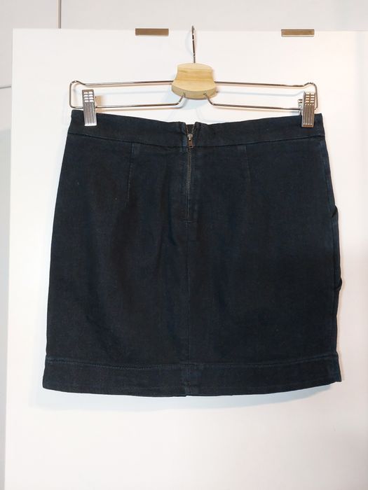 Granatowa spódnica Mohito 36/S elegancka spódniczka prosta jeansowa S