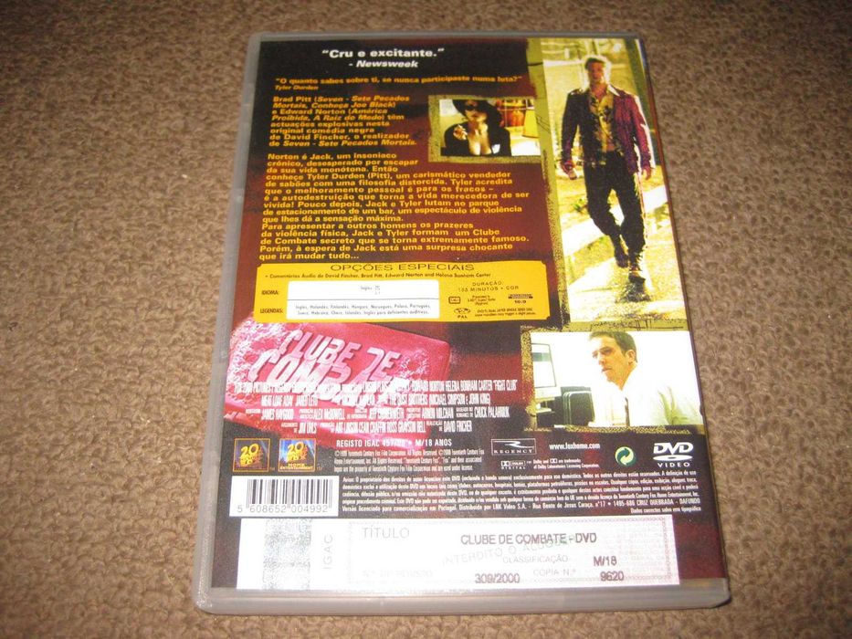 DVD "Clube de Combate" com Brad Pitt