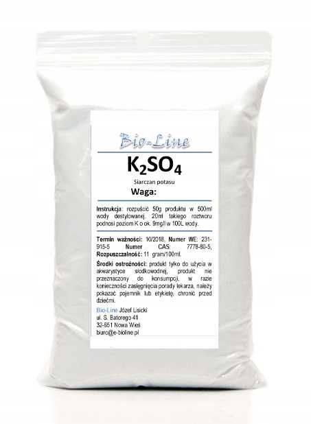 K2SO4 Siarczan Potasu czysty do 99,9% 100g nawóz do akwarium POTAS