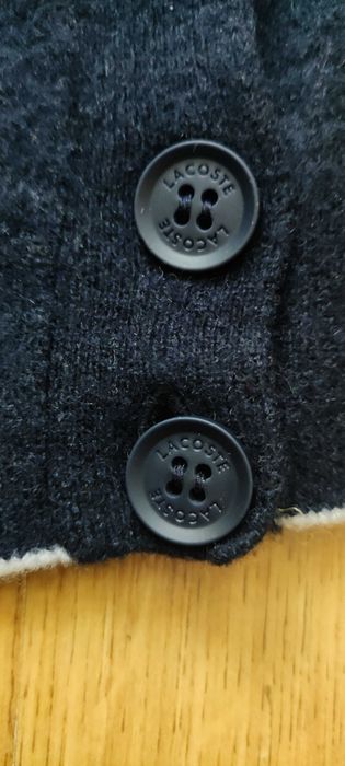 Oryginalny Granatowy Rozpinany Sweterek  LACOSTE Kardigan Rozmiar 38 110 Wełna 100% Polecam