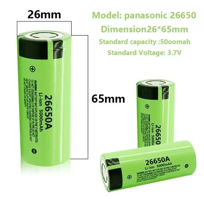 Panasonic  Батарейка Аккумулятор 26650А 3.7V-4.2 V  5000 mah Original