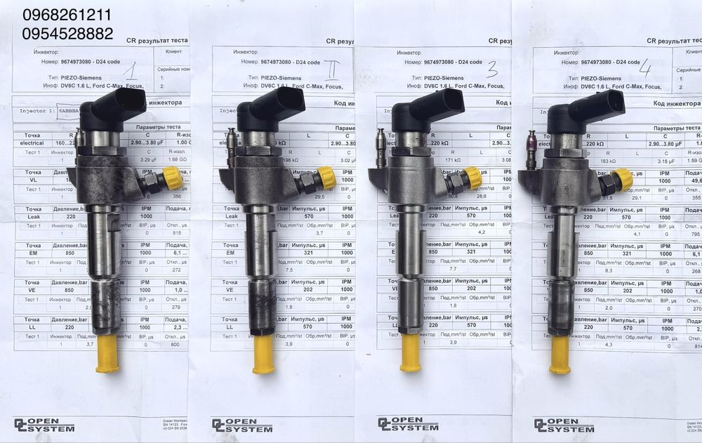 Форсунки 9802448680 PEUGEOT CITROEN FORD 9674973080 1.6HDI