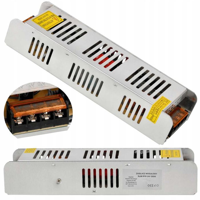 ZASILACZ modułowy Slim 200W 24V IP20 do CCTV LED