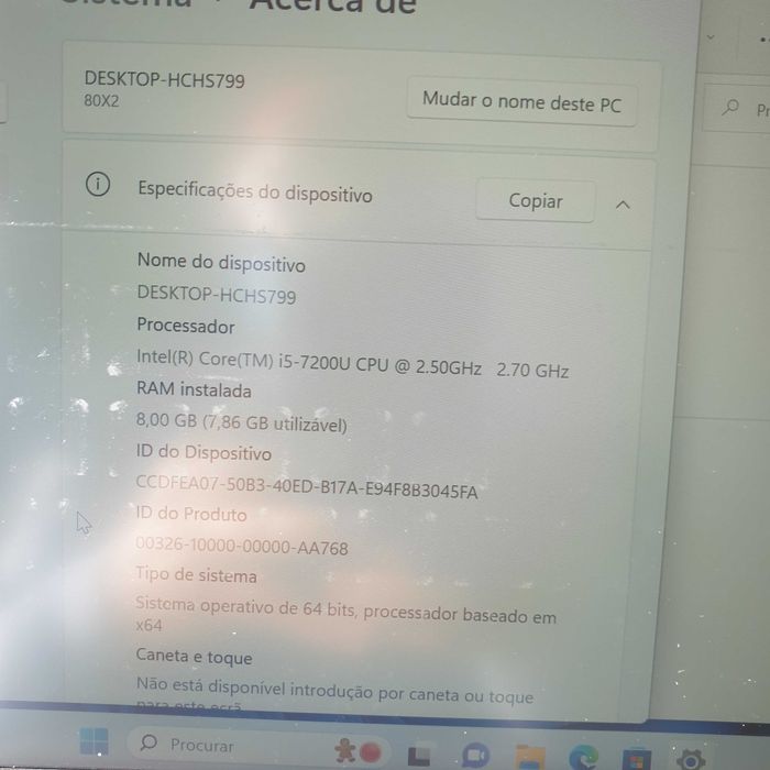 lenovo 520S -14IKB processador i5-7200