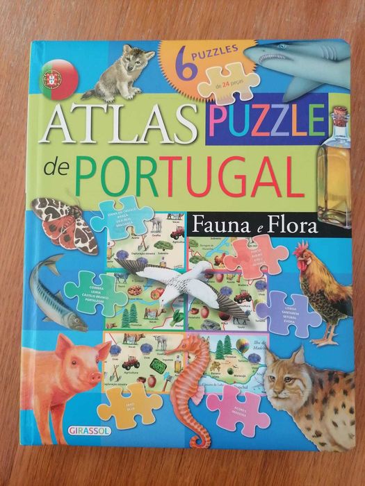 Puzzle/Livro - Atlas de Portugal, Fauna e Flora