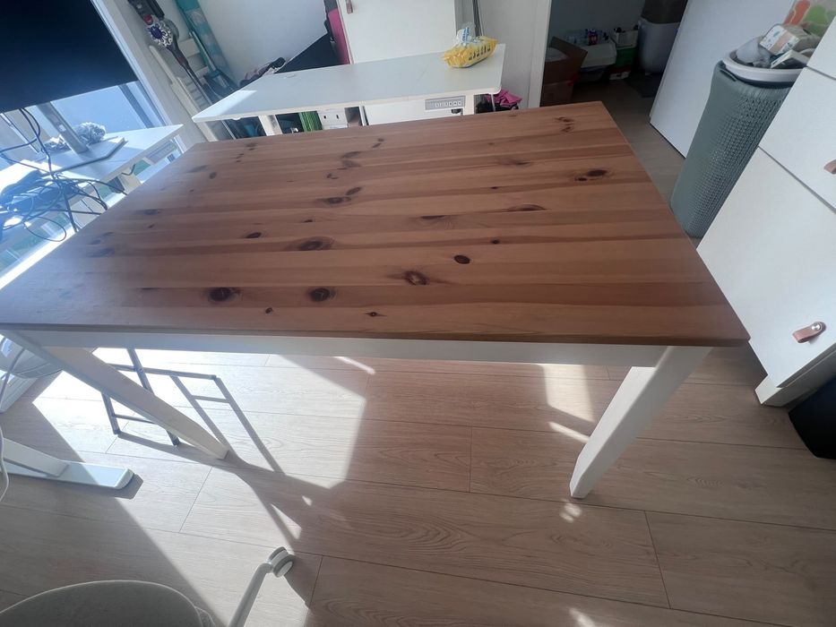 Mesa IKEA branca/Pinho - 50€