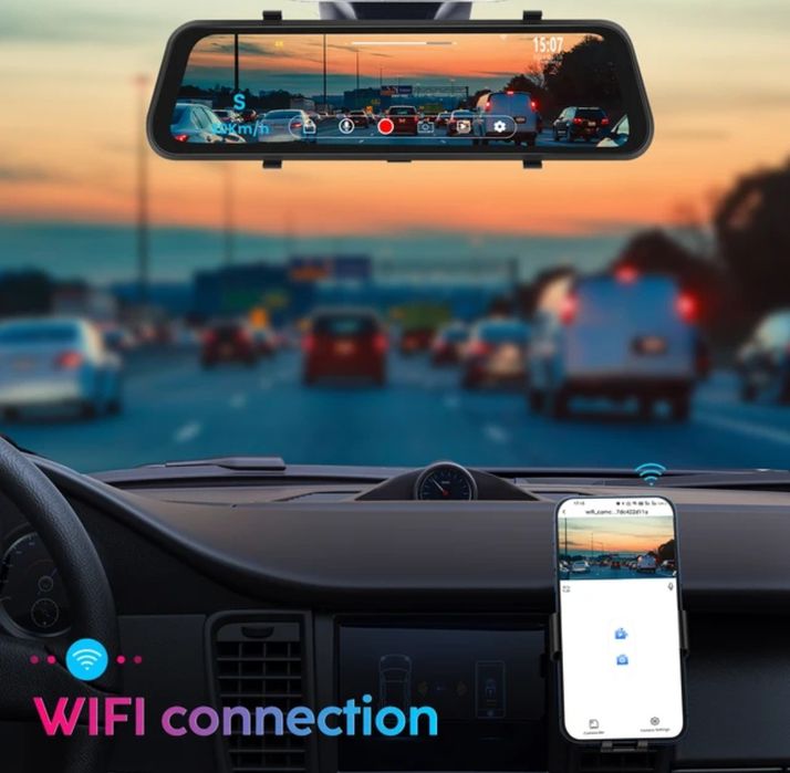 Espelho retrovisor 9,66 polegadas DashCam com 2 Câmaras 4K HD DVR NOVO