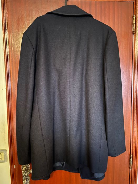 Sobretudo azul marinho 75% lã
