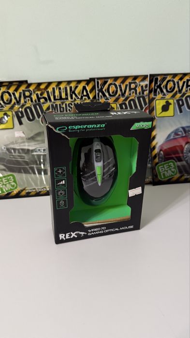 Миша Esperanza MX301 Rex USB Black/Green (EGM301)