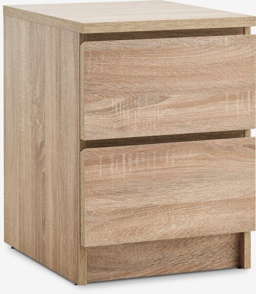 Stolik nocny LIMFJORDEN 2 szuflady kolor jasny naturalny dąb