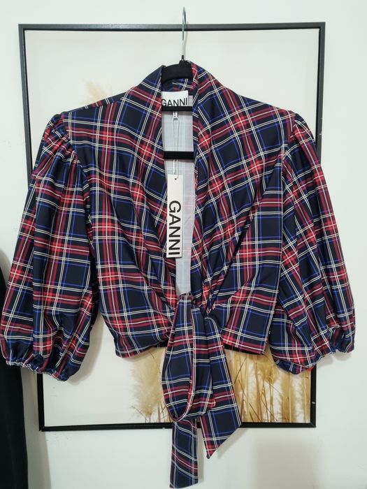 Bluzka Koszulowa Ganni 38 krata