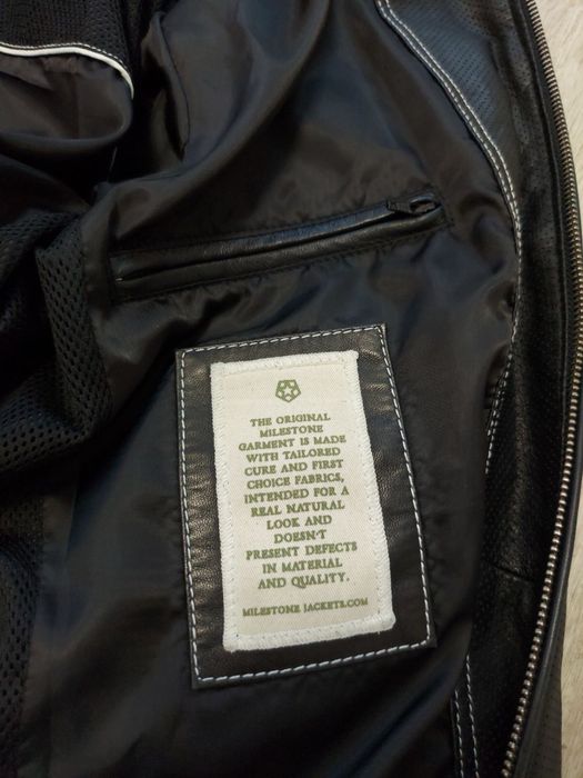 мужская демисезонная кожаная куртка milestone