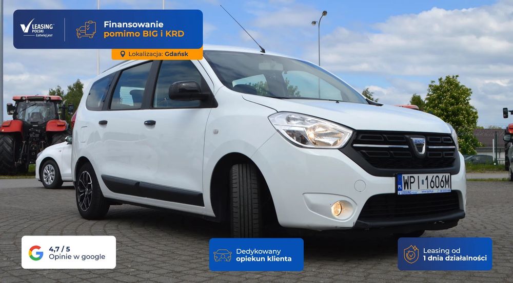Dacia Lodgy GDAŃSK [14769] kombi 1,6 B. +LPG, tempomat, czujnik parkowania, Fv 23%