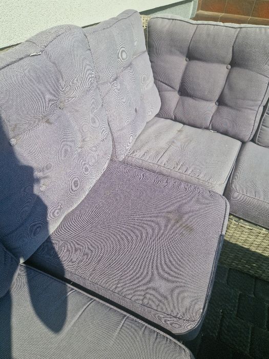 Narożnik kanapa technorattan na ogród taras stolik