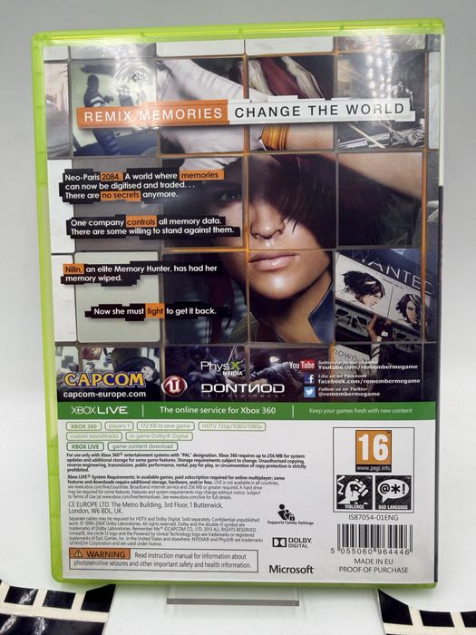 Remember Me Xbox 360 Gwarancja