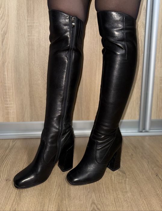 Шкіряні ботфорти-37р