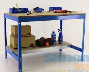 Bancada de Trab. BT0 Capac 600 kg 1510x760 Azul tampo em madeira. AP28