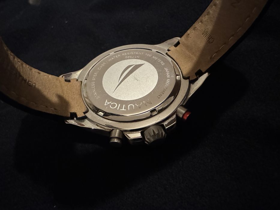 Relogio Nautica bracelete pele