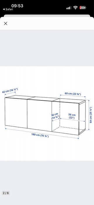 Ikea Besta szafka wisząca 3x60cm