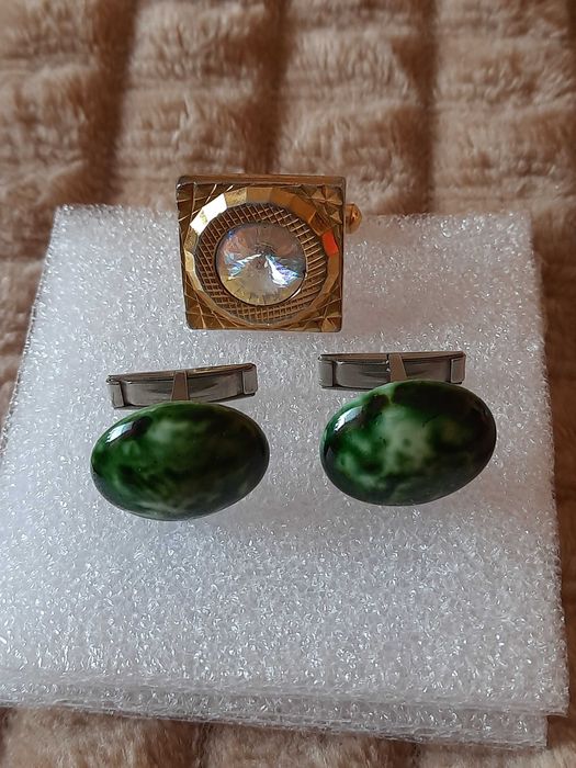 Запонки (из 70-х) натуральный камень + бонус