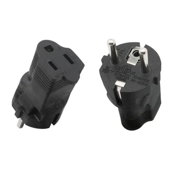 Переходник адаптер с американской вилки на Евро.250В/16А.