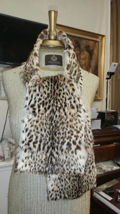 Cachecol/ echarpe  pêlo autêntico Lippi Kat lince